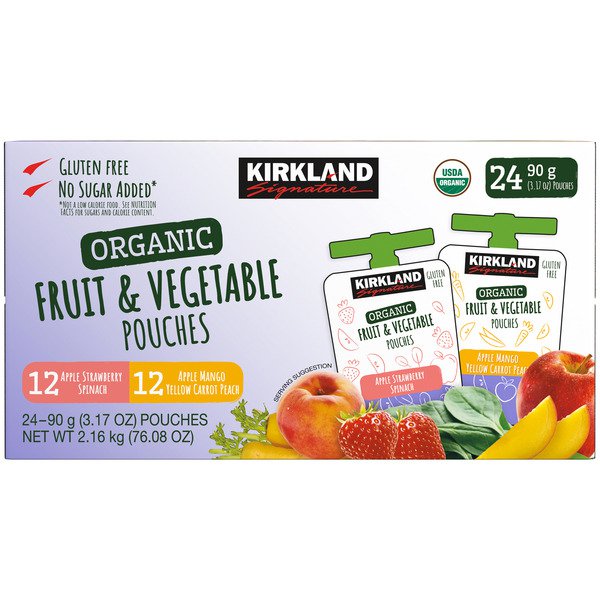 kirkland signature organic fruit vegetable pouches 24 ct