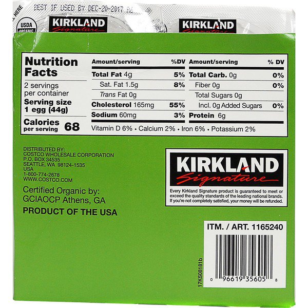 kirkland signature organic hard boiled eggs 32 ct 1