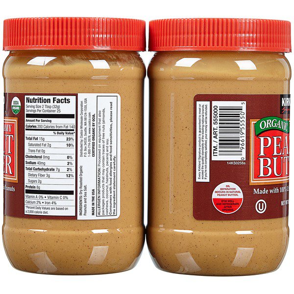 kirkland signature organic peanut butter 2 x 28 oz 1