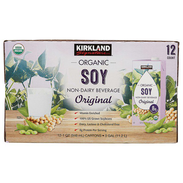 kirkland signature organic plain soy milk