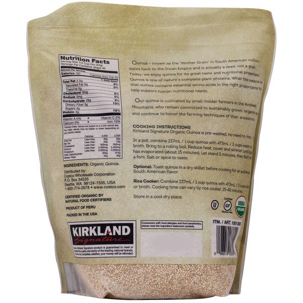 kirkland signature organic quinoa 4 5 lb 1