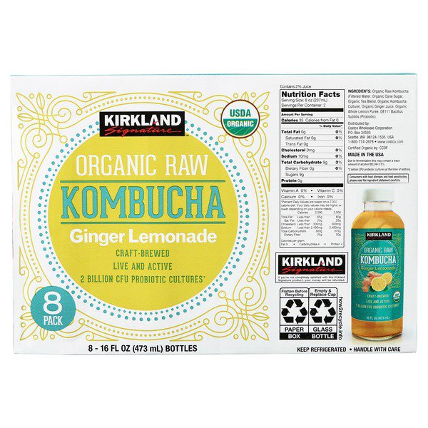 kirkland signature organic raw kombucha 8 x 16 fl oz 1