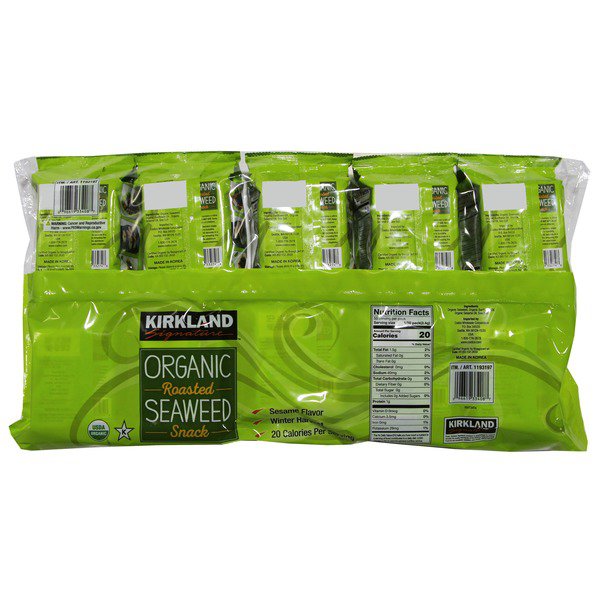 Kirkland Signature Organic Roasted Seaweed, 10 X .6 Oz Costco Food