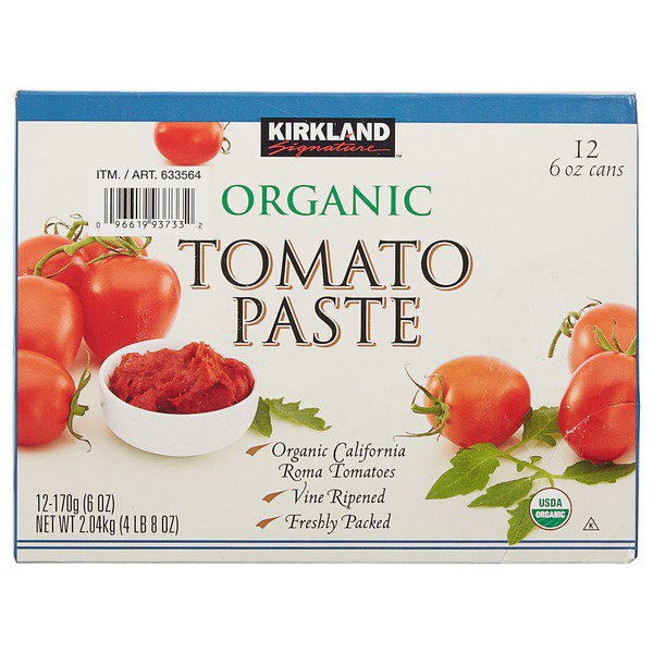 kirkland signature organic tomato paste 12 x 6 oz