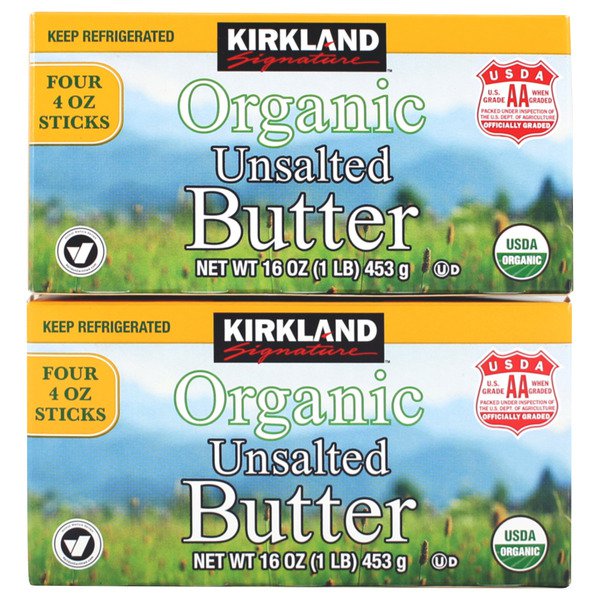 kirkland signature organic unsalted butter 4 x 4 oz