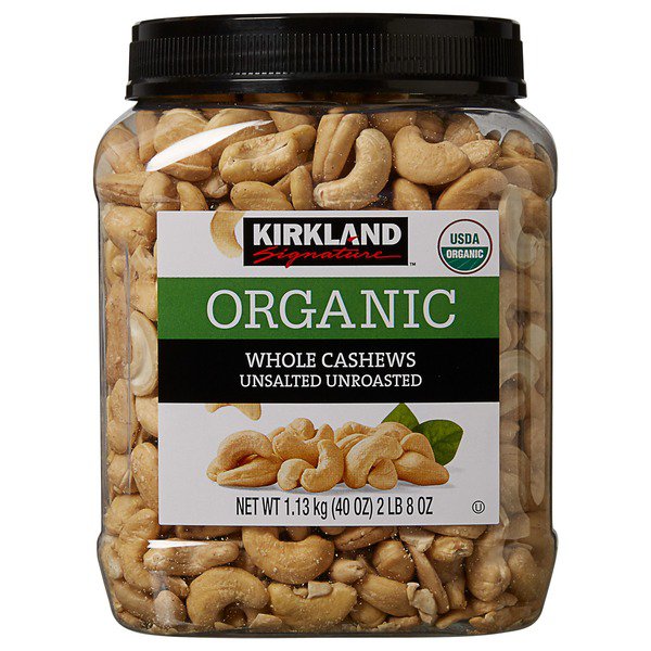 kirkland signature organic unsalted cashews 2 5 lb