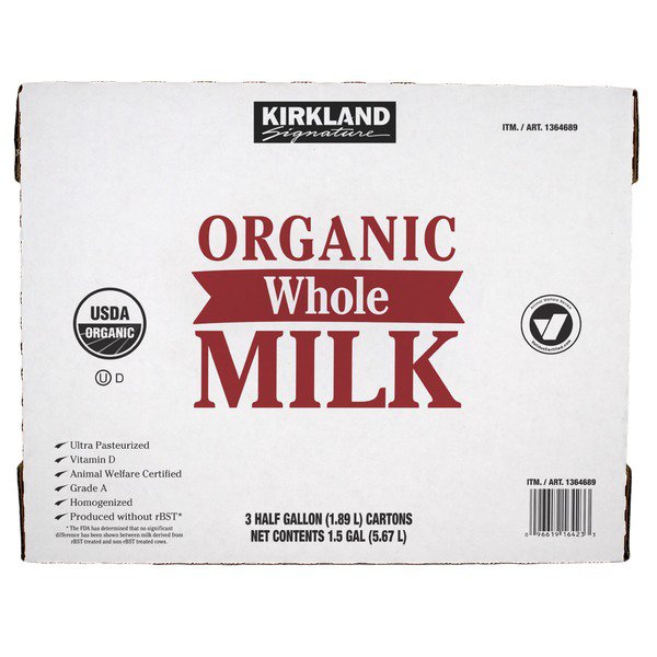 kirkland signature organic whole milk