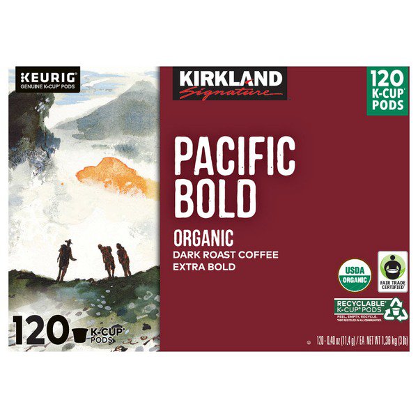 kirkland signature pacific bold organic k cup pods 120 ct