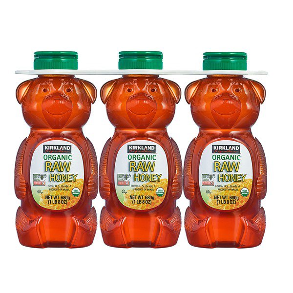 kirkland signature raw organic honey bears 3 x 24 oz