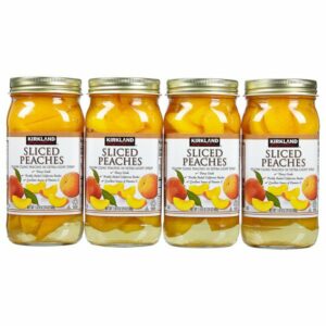 Kirkland Signature Sliced Peaches, 4 x 24 oz, the Costcodle item for 2024-01-13