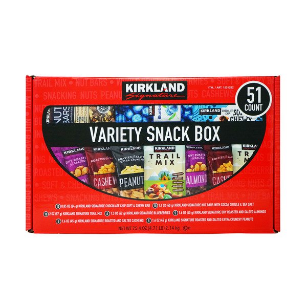kirkland signature variety snack box 51 count box