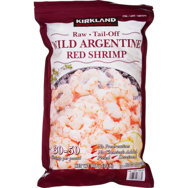 kirkland signature wild argentine red shrimp raw 30 50 ct 2 lbs