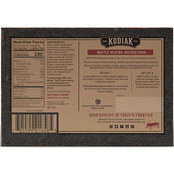 kodiak power waffles thick and fluffy 24 ct 1