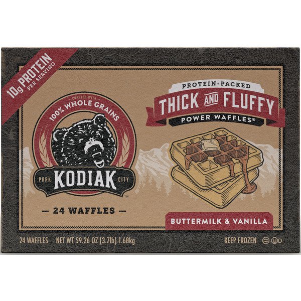 kodiak power waffles thick and fluffy 24 ct