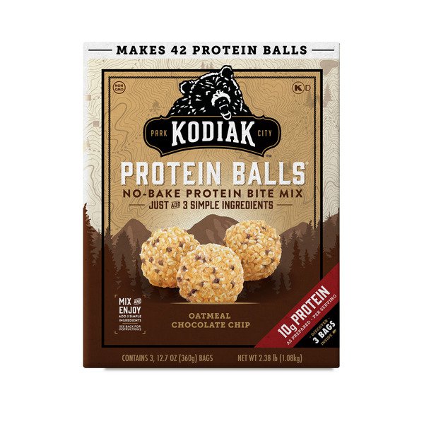 kodiak protein balls oatmeal chocolate chip 3 x 12 7 oz