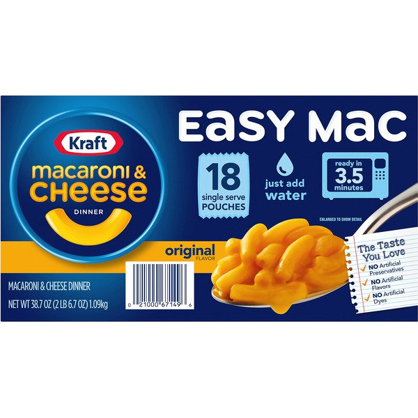 kraft easy mac cheese 18 x 2 15 oz