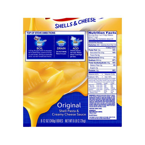 kraft shells and cheese 8 x 12 oz 1