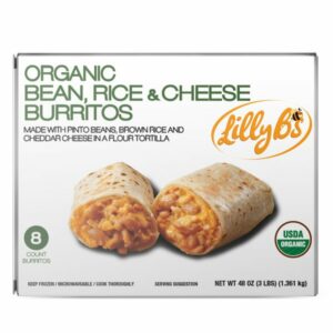 lilly bs organic bean rice cheese burritos 48 oz