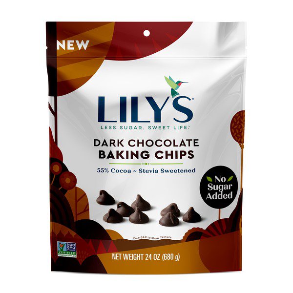 lilys no sugar added dark chocolate chips 24oz 1 5 lbs