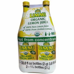 limmi organic lemon juice 2 x 1l