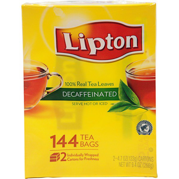 lipton decaffeinated tea bags 144 ct