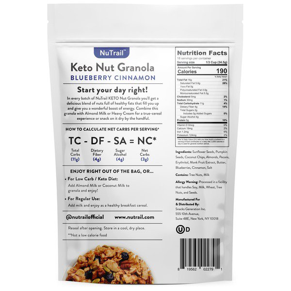 low carb keto nut granola blueberry cinnamon 22 oz 1