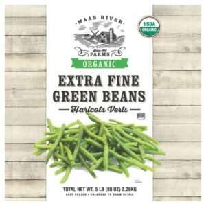 maas river farms organic extra fine green beans 5lbs