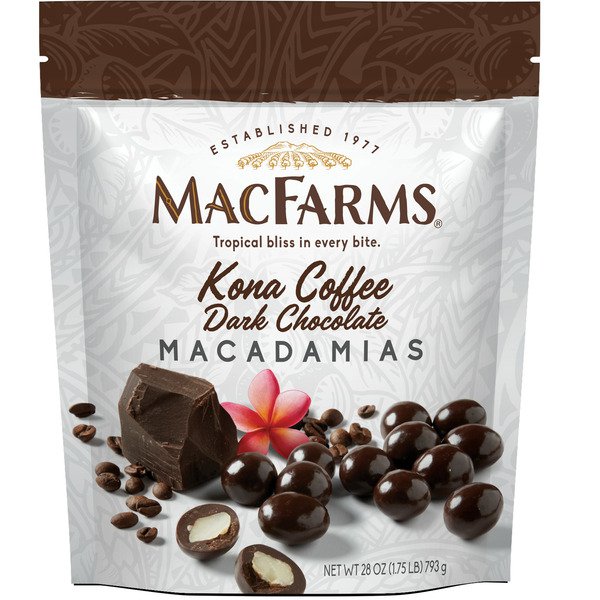 macfarms kona coffee dark chocolate macadamia nuts 28 oz