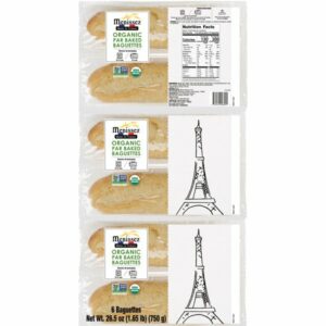 menissez stone organic oven half baguette 6 x 4 40 oz loaves