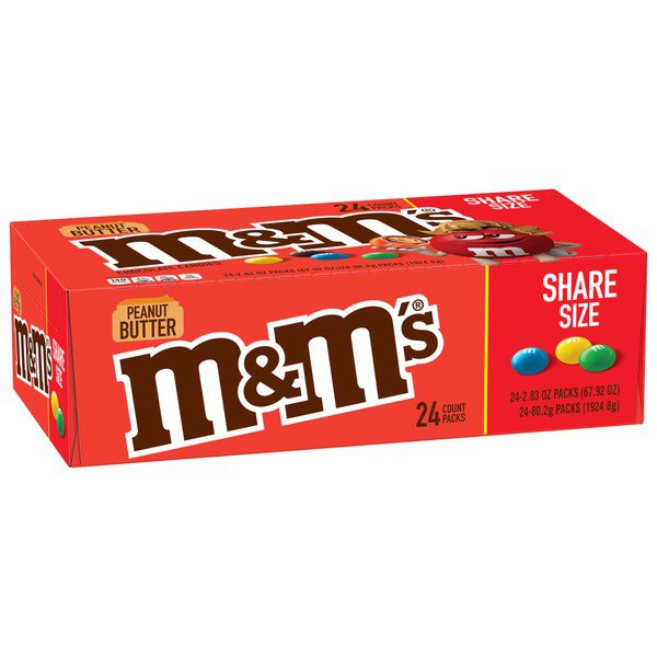 mms share size chocolate candy peanut butter 2 83 oz 24 ct