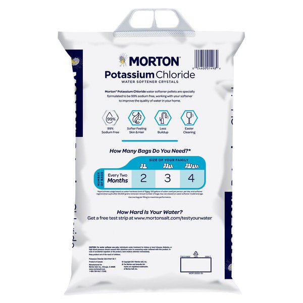 morton potassium chloride water softener pellets 40 lb 1