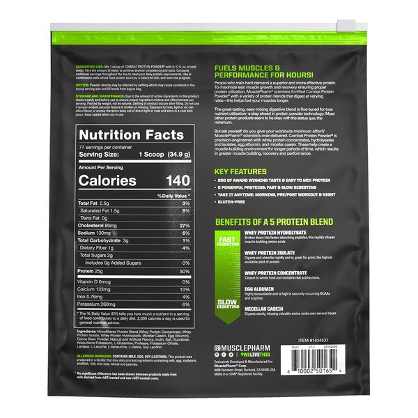 musclepharm combat protein powder 6 lbs 1