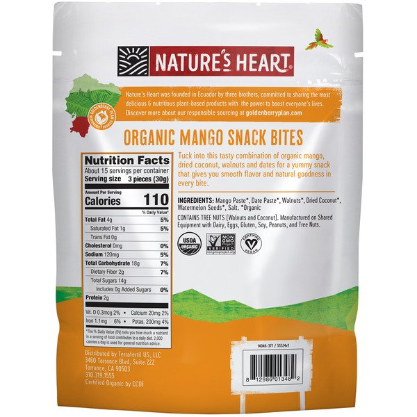 natures heart org mango snack bites 16oz 1