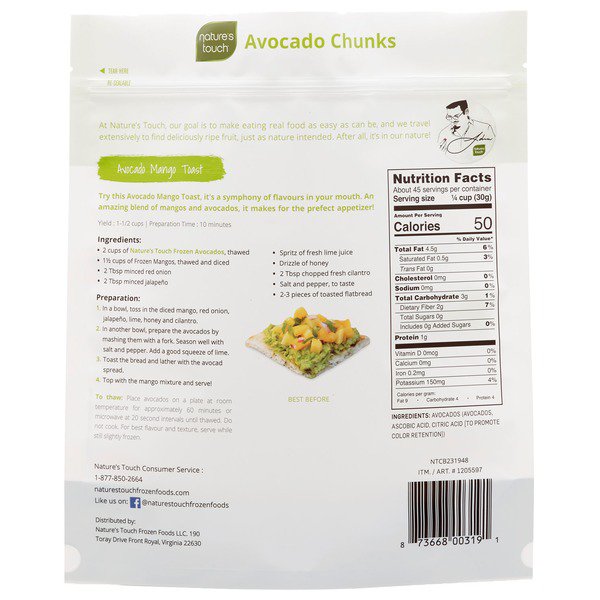 natures touch avocado chunks 3 lb 1