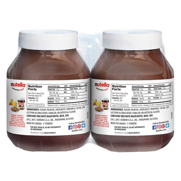 nutella hazelnut spread with cocoa 2 x 33 5 oz 1