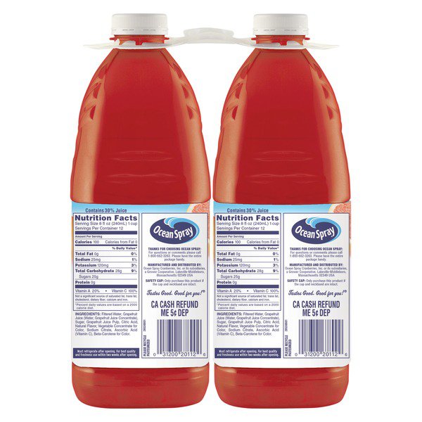 ocean spray ruby red grapefruit juice 2 x 96 oz 1