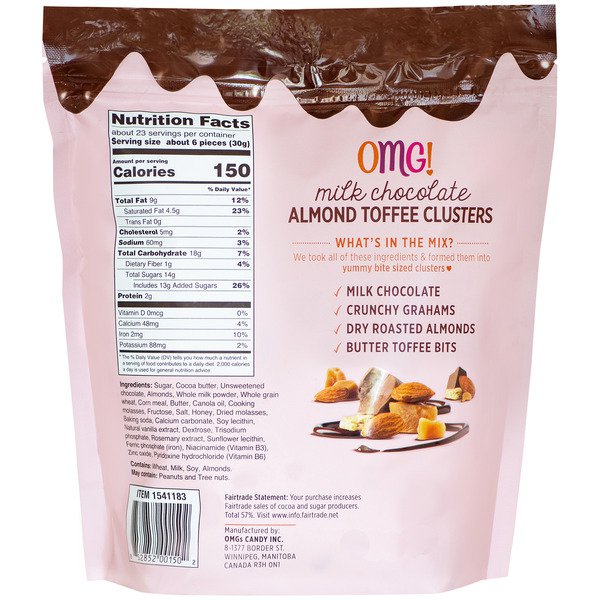 omg almond toffee clusters 24 oz 1