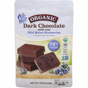 organic dark chocolate with wild maine blueberries 18 oz