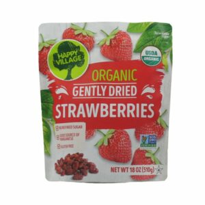 organic happy village dried strawberries 18 oz
