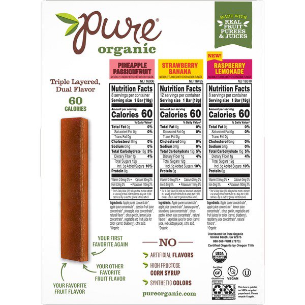organic pure layered fruit bar 28 ct 1