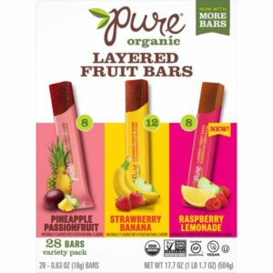 organic pure layered fruit bar 28 ct