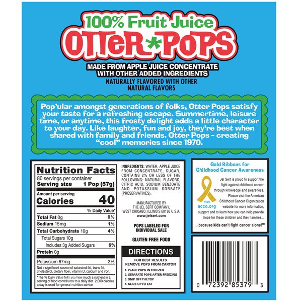 otter pops 100 fruit juice variety 80 x 2 oz 1