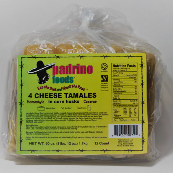 padrino tamales jalapeno cheese 60 oz