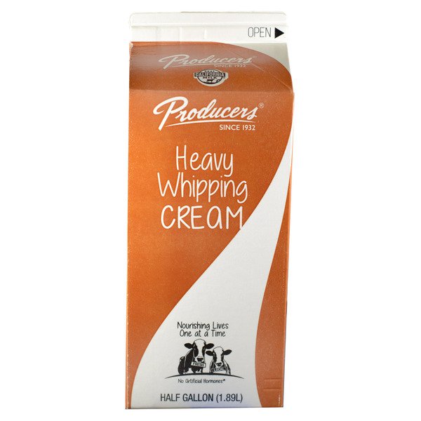 producers heavy whipping cream 64 oz