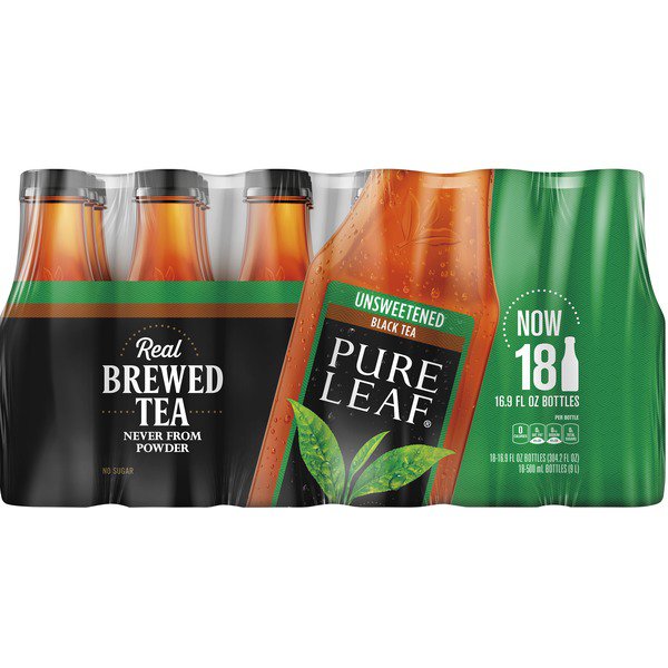 pure leaf unsweetened tea 18 x 16 9 oz bottles
