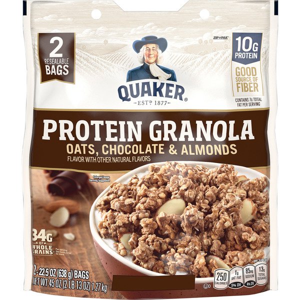 quaker chocolate protein granola 45 oz