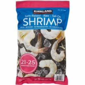 raw tail on shrimp 21 25 ct 2 lbs