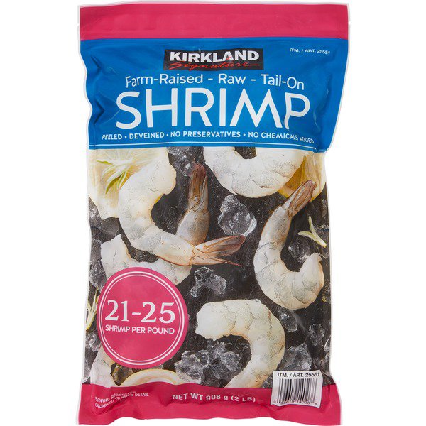 raw tail on shrimp 21 25 ct 2 lbs