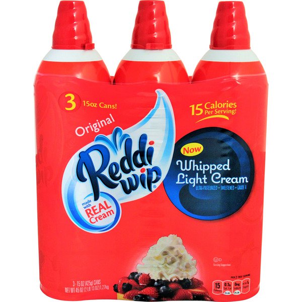 reddi wip light whipped cream 3 x 15 oz