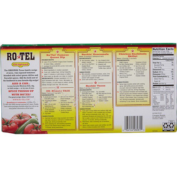 ro tel diced tomatoes w green chilis 8 x 10 oz 1